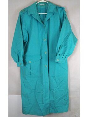 Vintage Cyclone Women's Beautiful Shade Of Blue Trench Coat Size 14